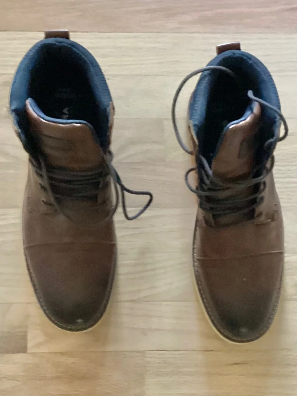 Sonoma Brown Leather Lace-Up Cap-Toe Men’s Boots size 12